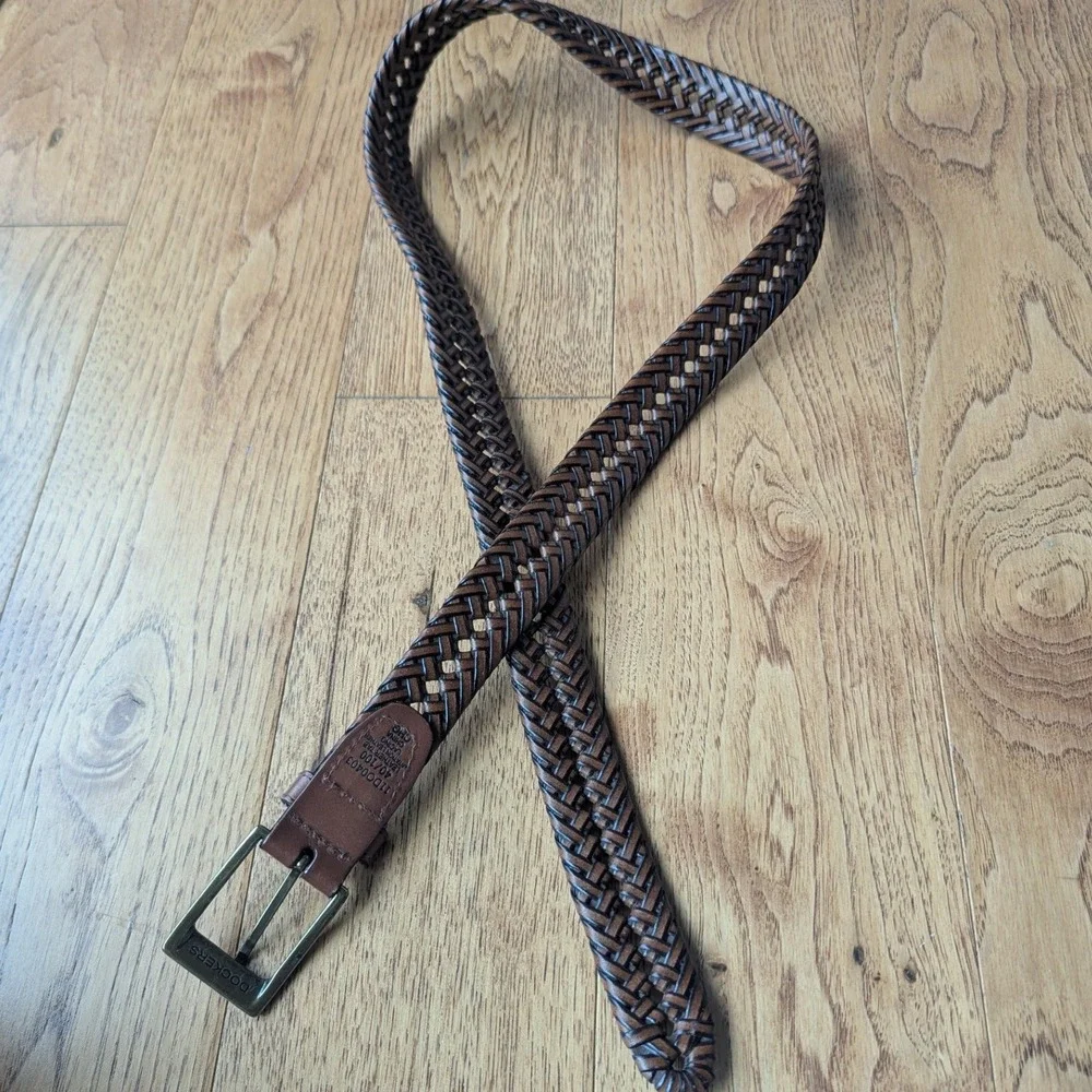 Dockers Belt Brown Braided Woven Mens Sz 40 Old Money Preppy Dark Academia EUC